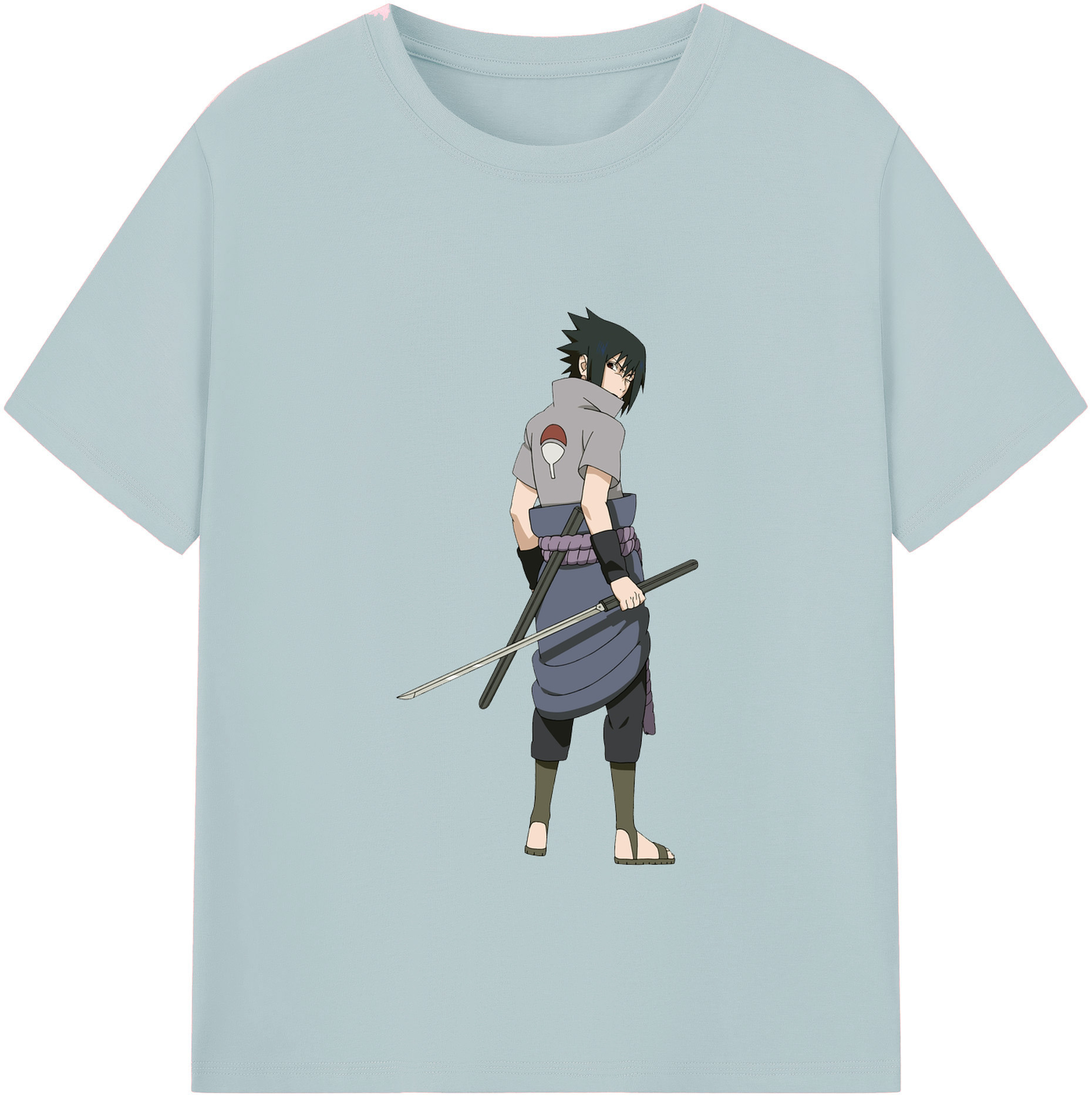 （画像用） NARUTO -ナルト- うちは サスケ Uchiha Sasuke 綿100％半袖Tシャツ（フロントプリント）